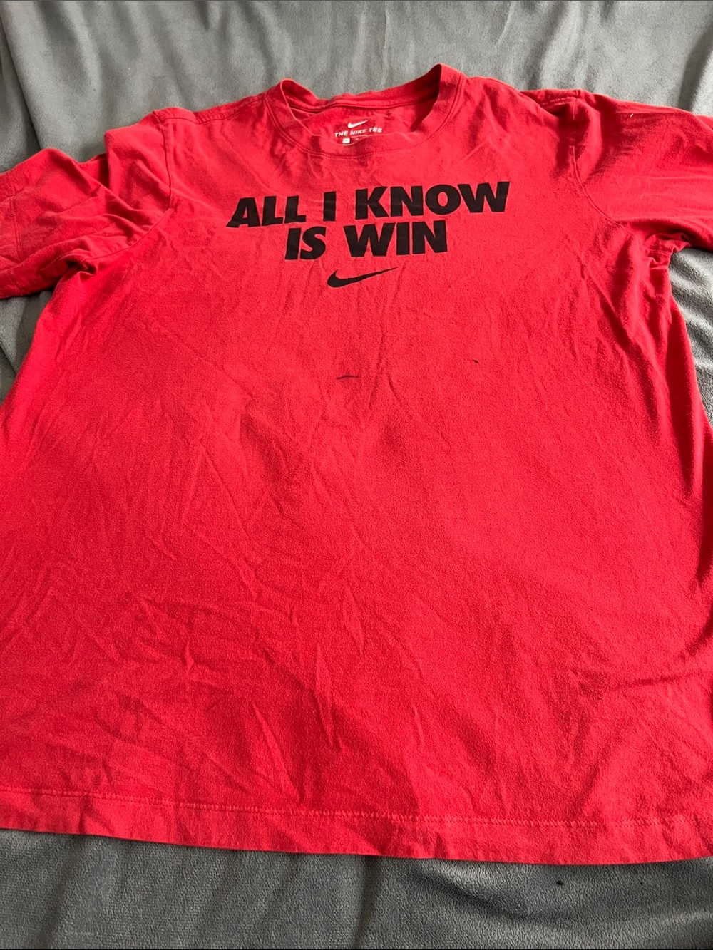 Nike Red Graphic 'All I Know Is Win' Tee